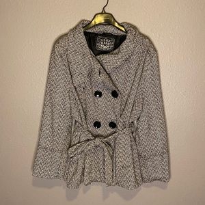 Last Kiss herringbone pea coat